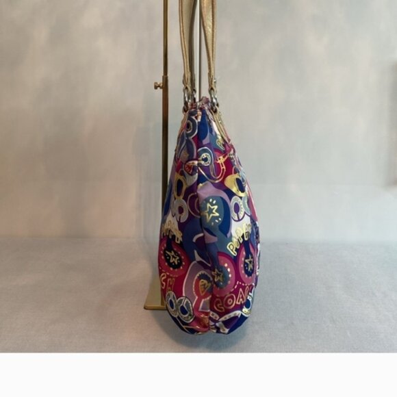 Coach Poppy Graffiti Satchel Large NWOT - Picture 3 of 3